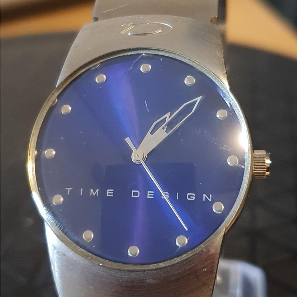 Vintage Time Design Silver/Blue Stainless Steel Women's Watch